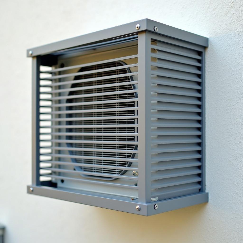Mái che cục nóng điều hòa dạng lá sách bằng nhôm sơn tĩnh điện hiện đại